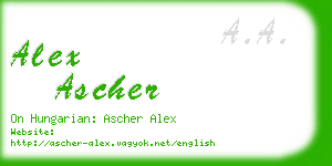 alex ascher business card